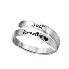 Silver Spiral Heart Ring