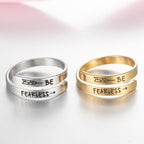 Retro Stainless Steel English Double Ring